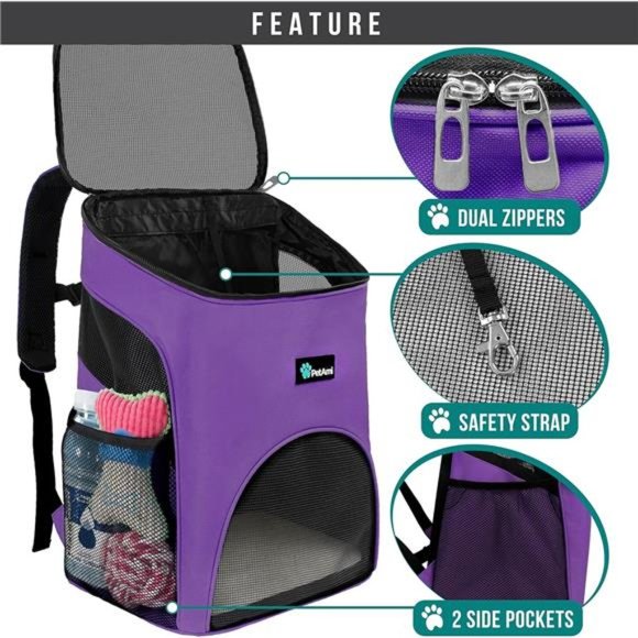 Small Dogs and Cat Backpack Carrier, Airline Approved Pet Backpack Carrier - Picture 3 of 8